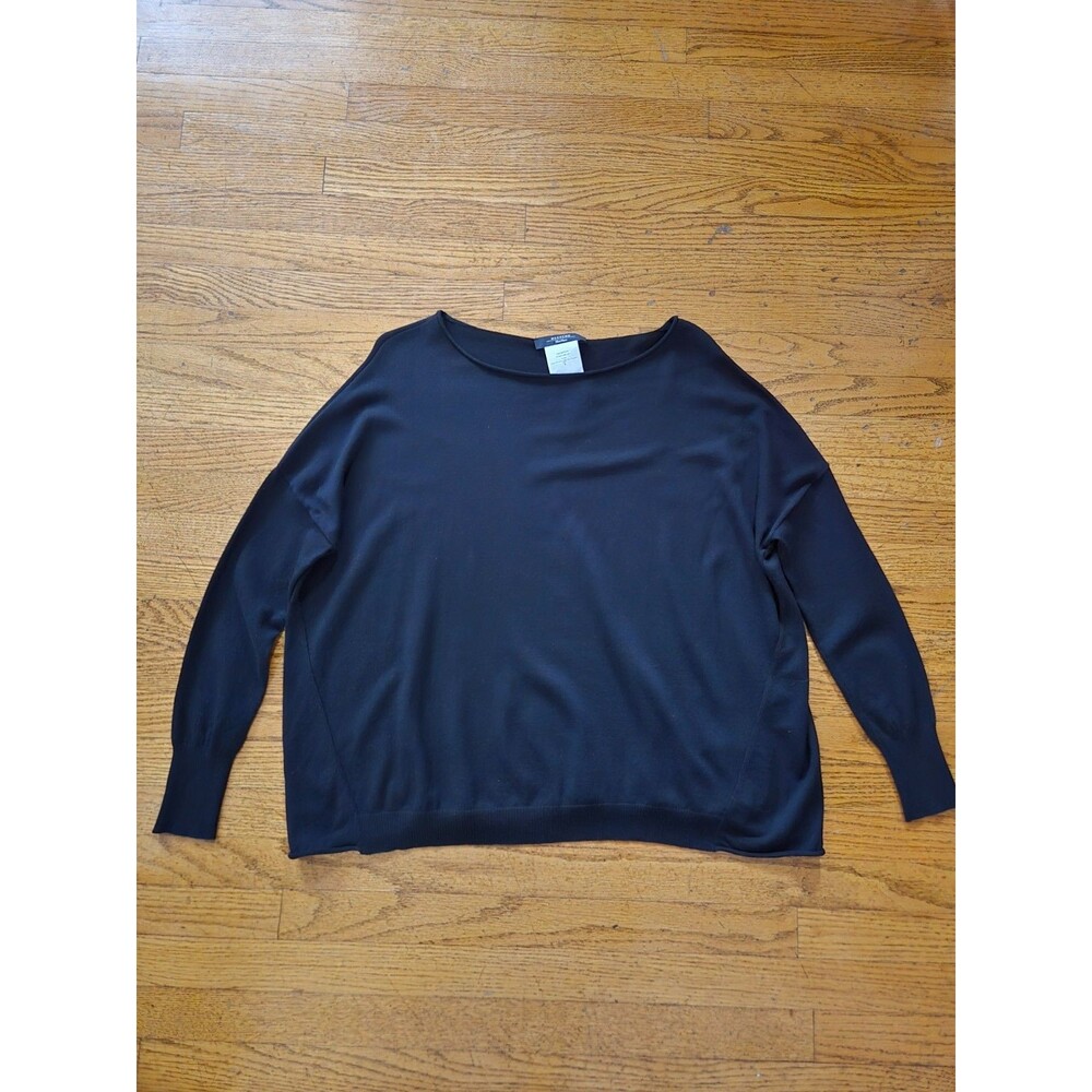 Weekend Max Mara Womens Black Boat Neck Lightweight Knit Sweater Size Small
